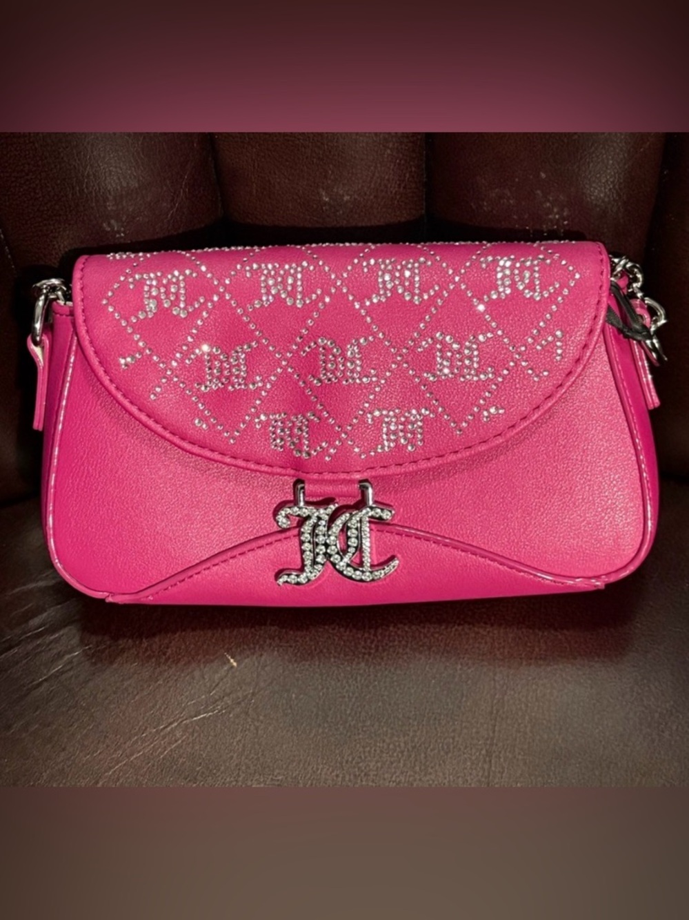 Juicy Couture Exquisite Rhinestone Crossbody in Raspberry Tart  NWT